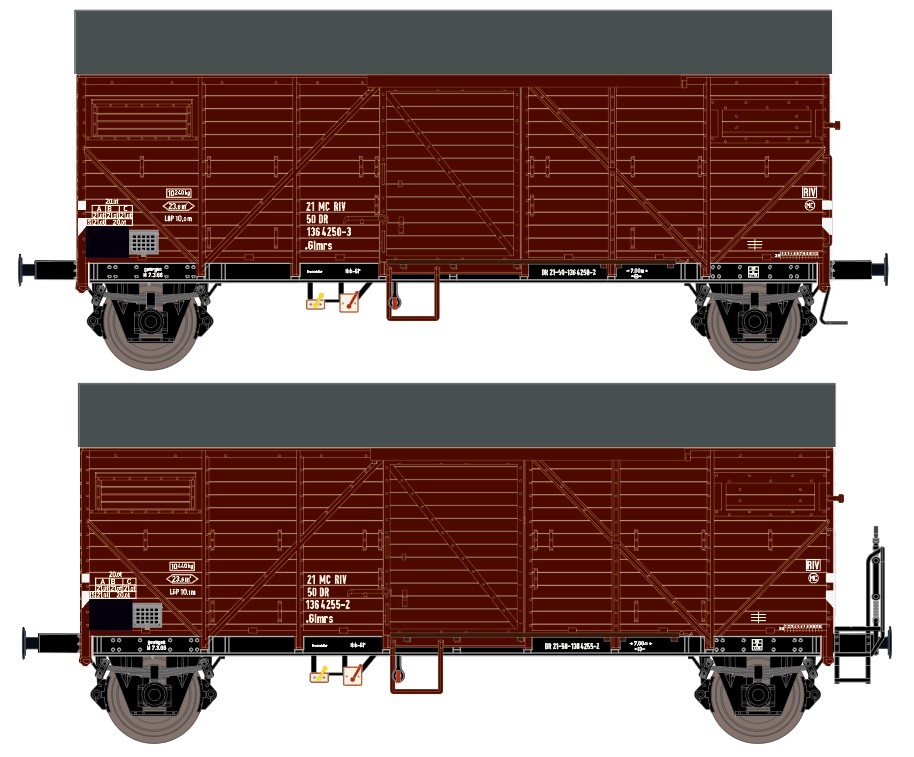 Exact-train 23643 DR gedeckter Guterwagen-Set 2-tlg. Ep.4
