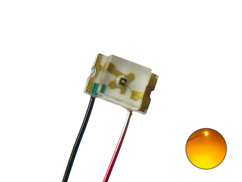 50256 LED SMD 0805 mit Lackdraht gelb
