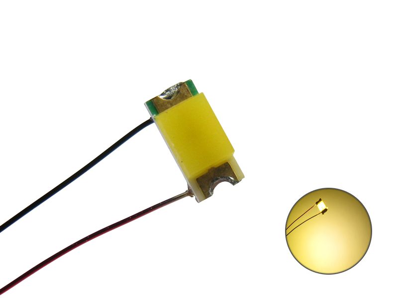 50236 LED SMD 1206 mit Kupferlackdraht warmwe