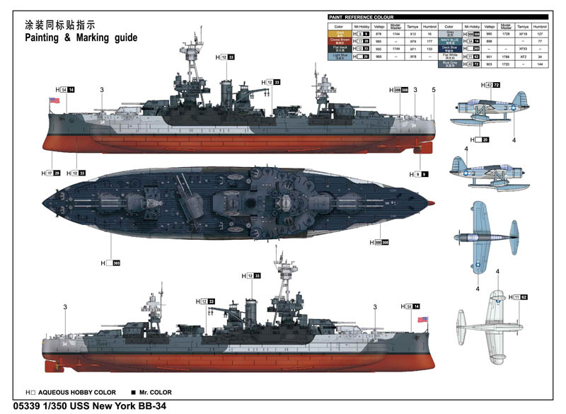 Trumpeter 755339 USS New York BB-34 Schlachtschiff