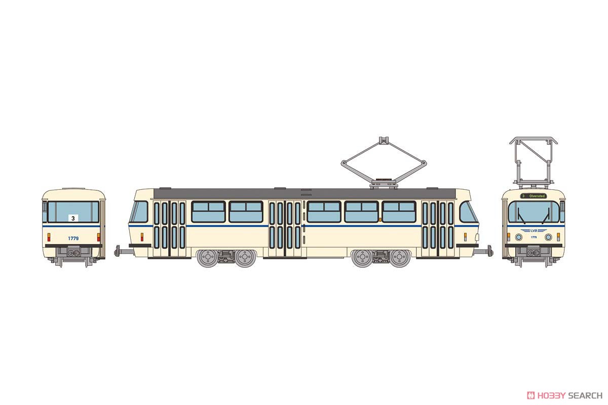 Tomytec 972245 LVB Straßenbahn Tatra Typ T3
