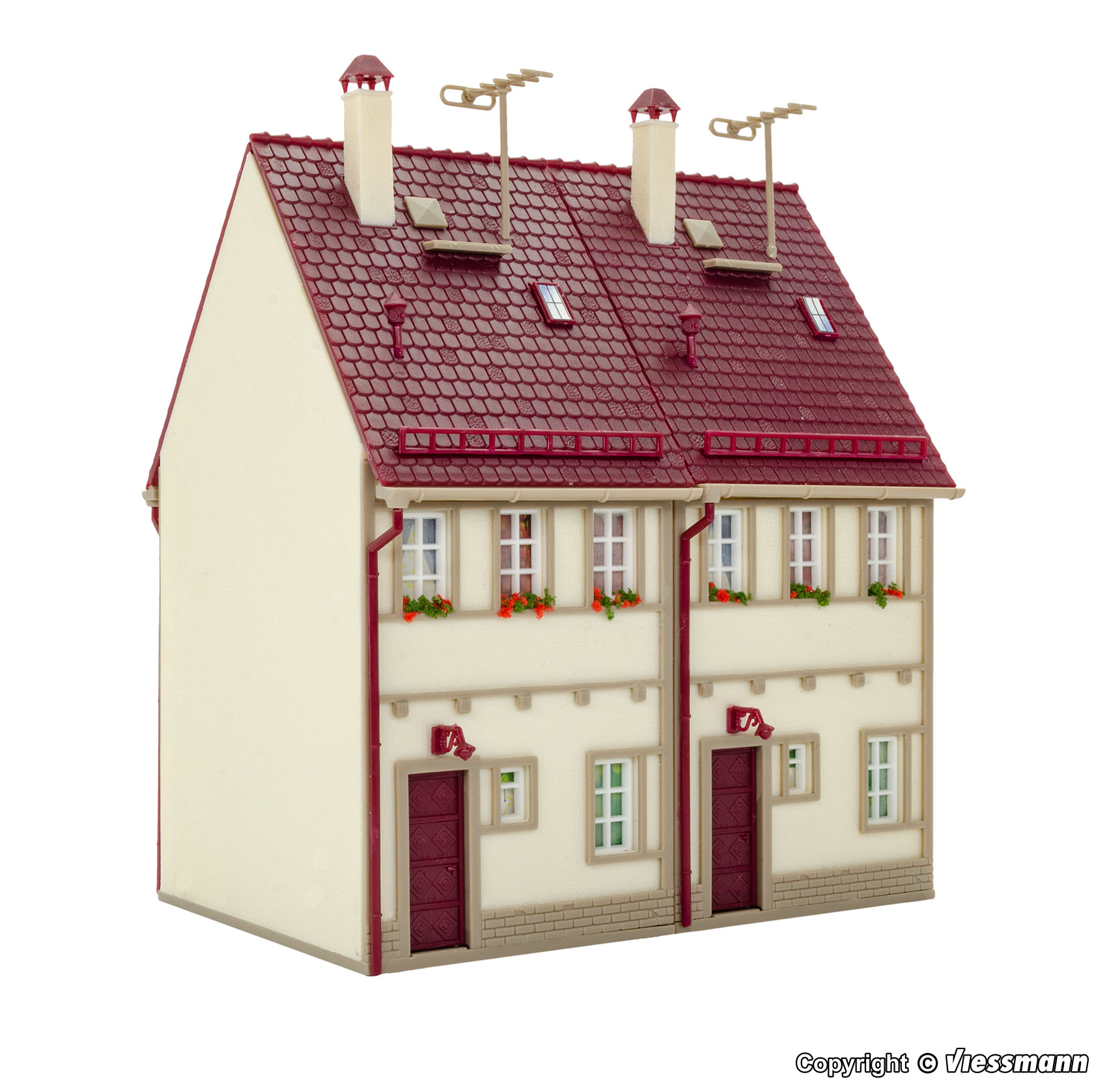 43843 Reihen-Doppelhaus, beige