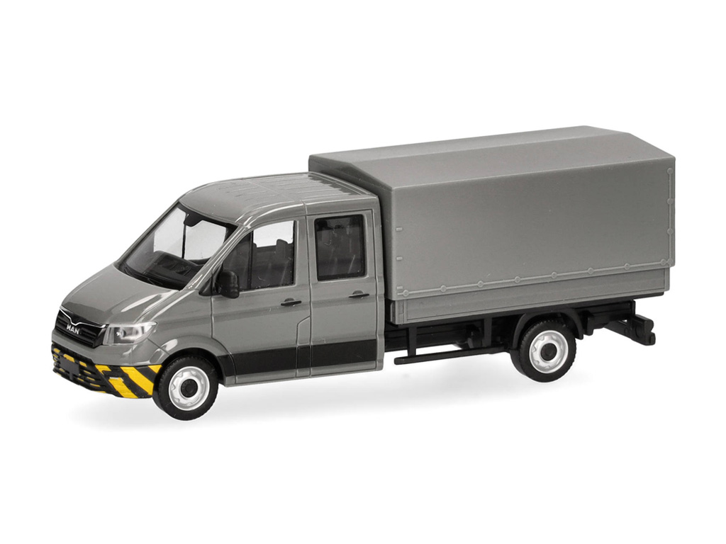 098328 MAN TGE DoKa Pritsche grau/gelb