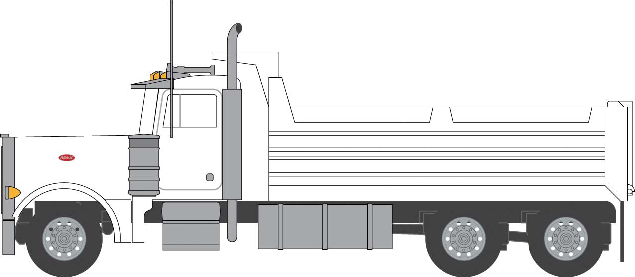 47972 Peterbilt 379 Dump Truck - White