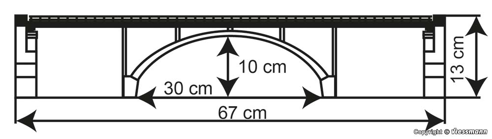 Kibri 39740 Spannbeton-Bogenbrücke, eingleisig