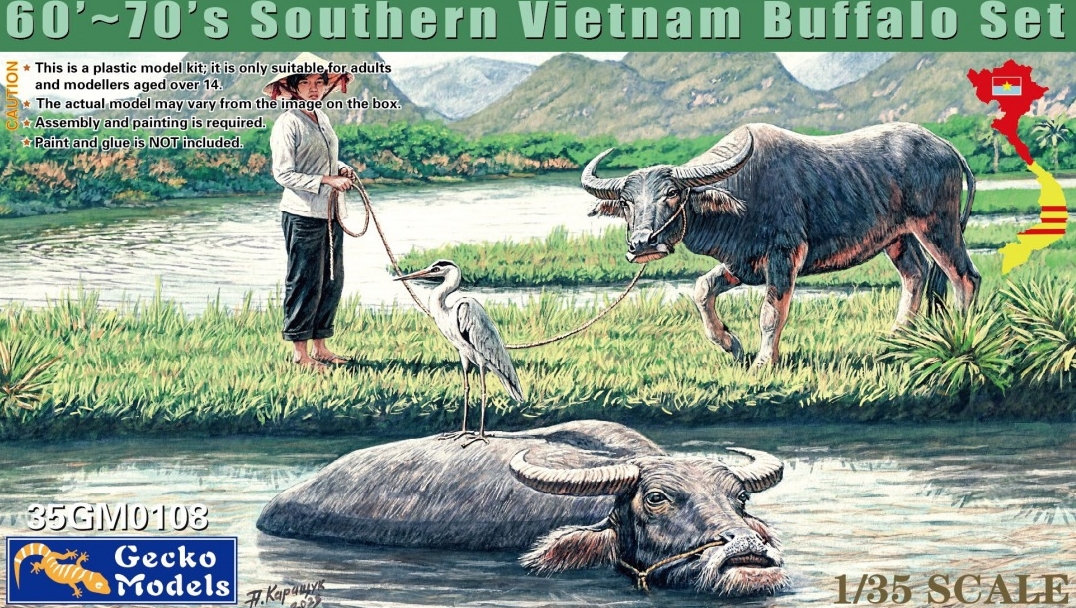 35GM0108 60's-70's Southern Vietnam Buffalo Set