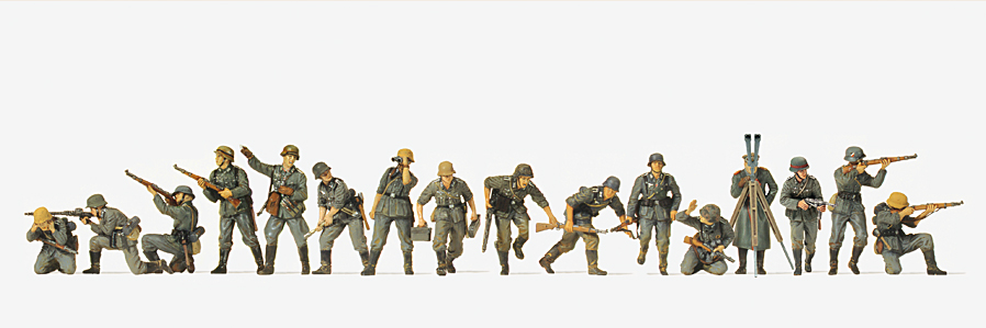 16504 Panzergrenadiere. DR 1942. 16 unbemalte
