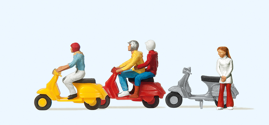 Preiser 10128 Motorroller Vespa-Fahrer