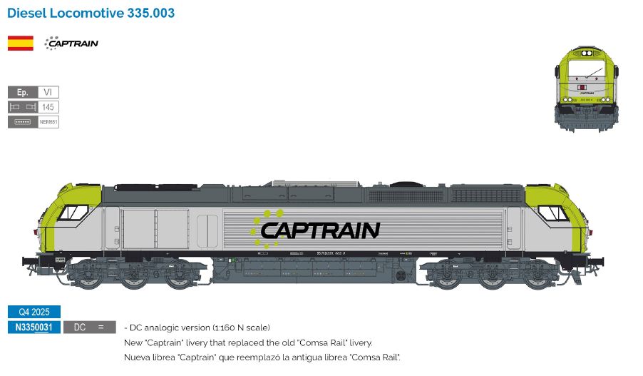 N3350031 Captrain Diesellok Serie 335 Ep.6