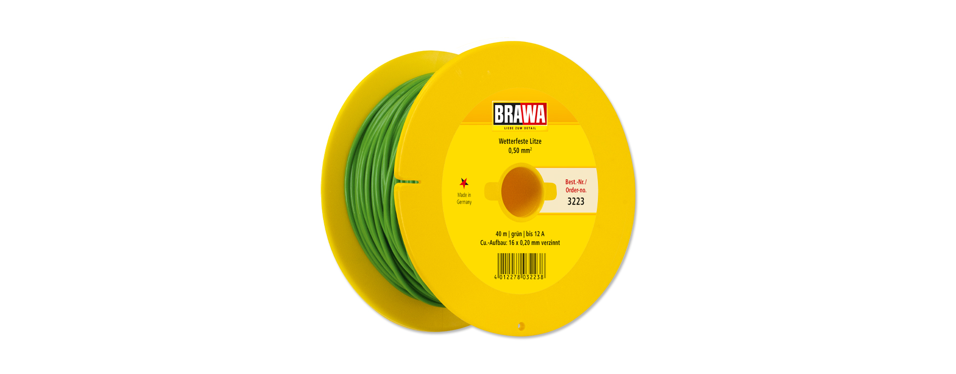3223 Litze einadrig, grün 0,50 mm² 40 m