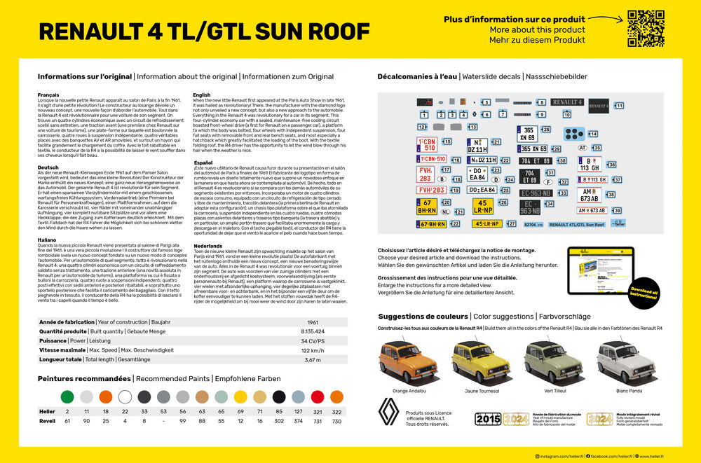 Heller 82704 Renault 4 TL/GTL Sun Roof