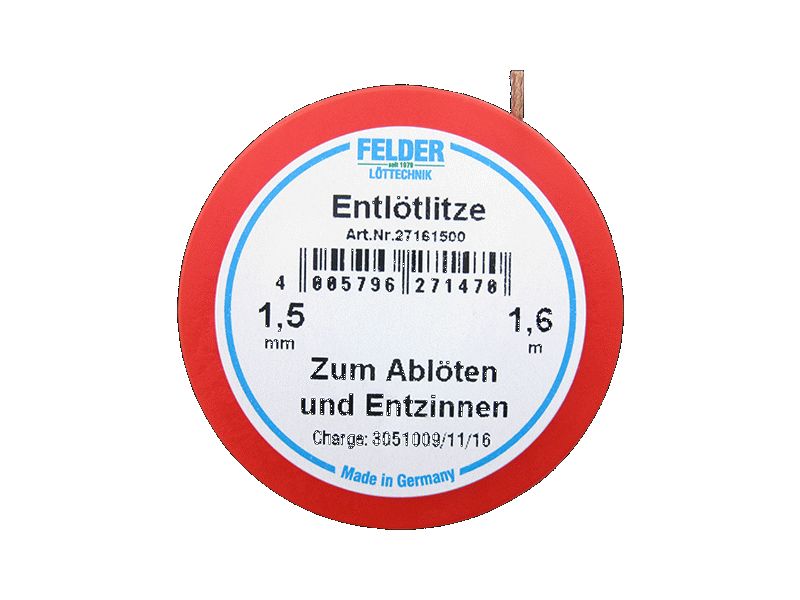 27147 Entlötlitze - rot 1,0mm breit 1,6m lang
