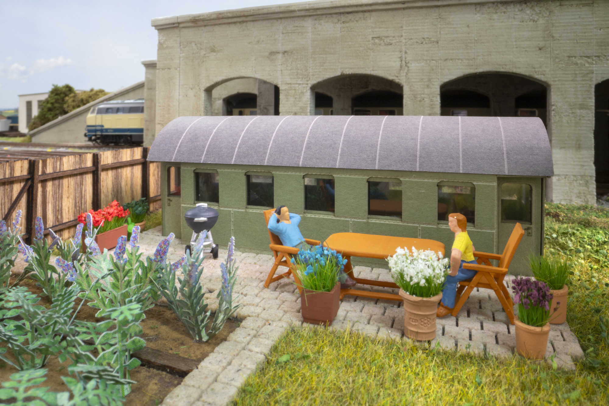 14293 Gartenhaus Bahnwaggon