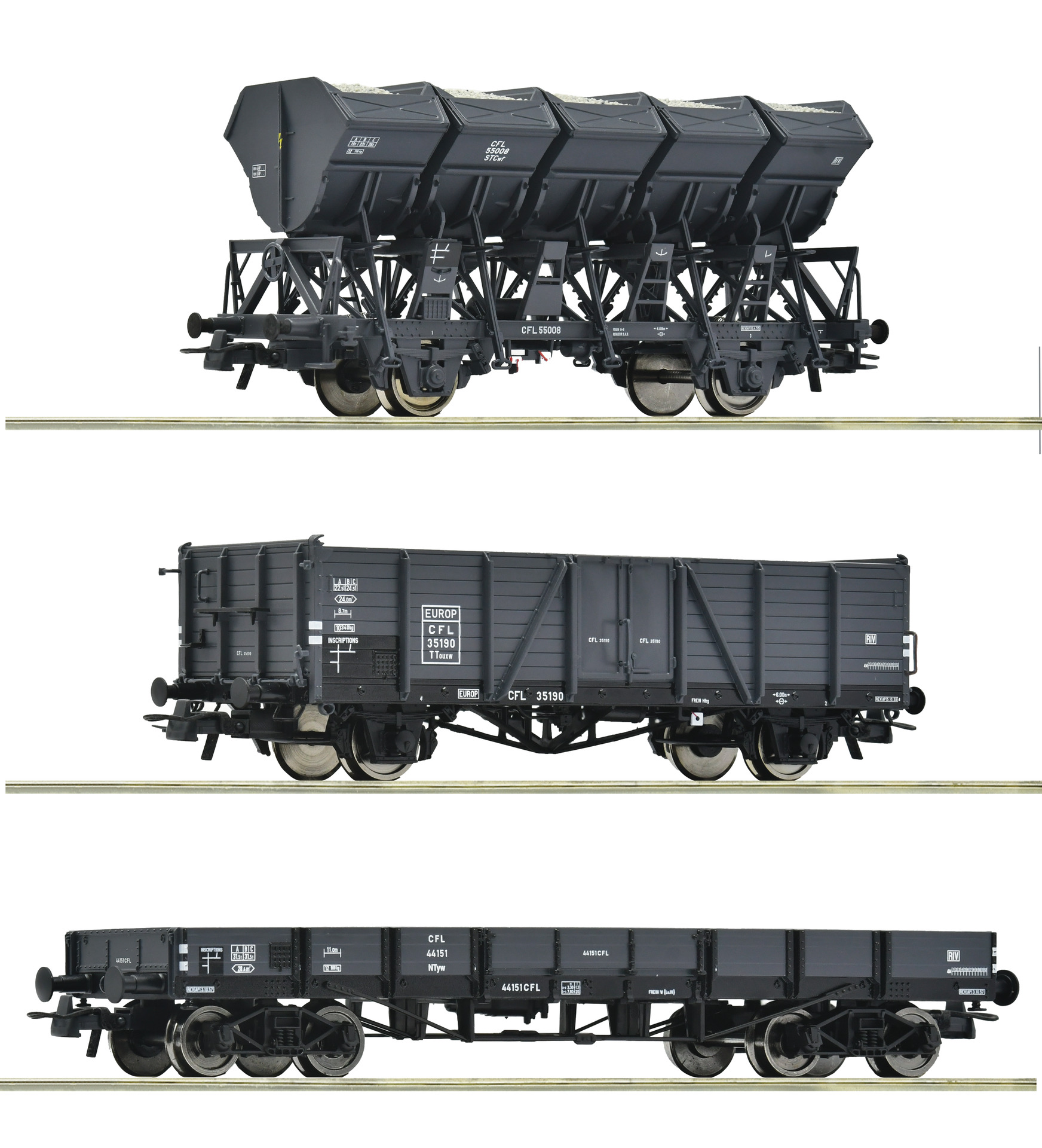 6600258 CFL Güterwagen div. Set 3tlg. Ep.3