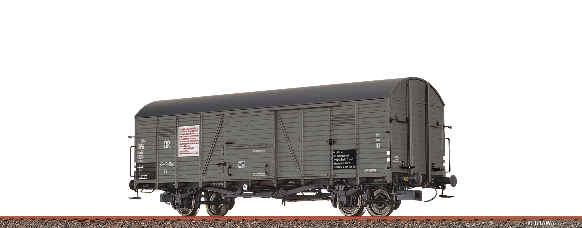 Brawa 50933 DR gedeckter Güterwagen Glr Ep.3