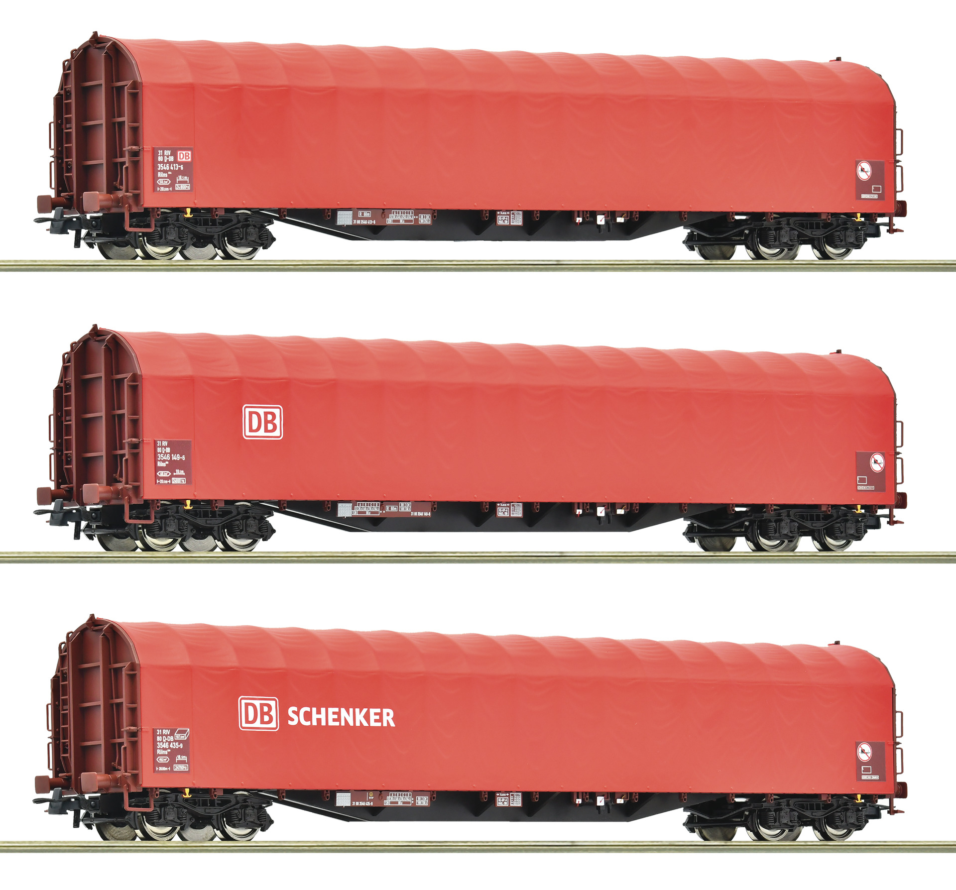 Roco 6600156 DBAG Schiebeplanenwagen Set 3-tlg. Ep.6
