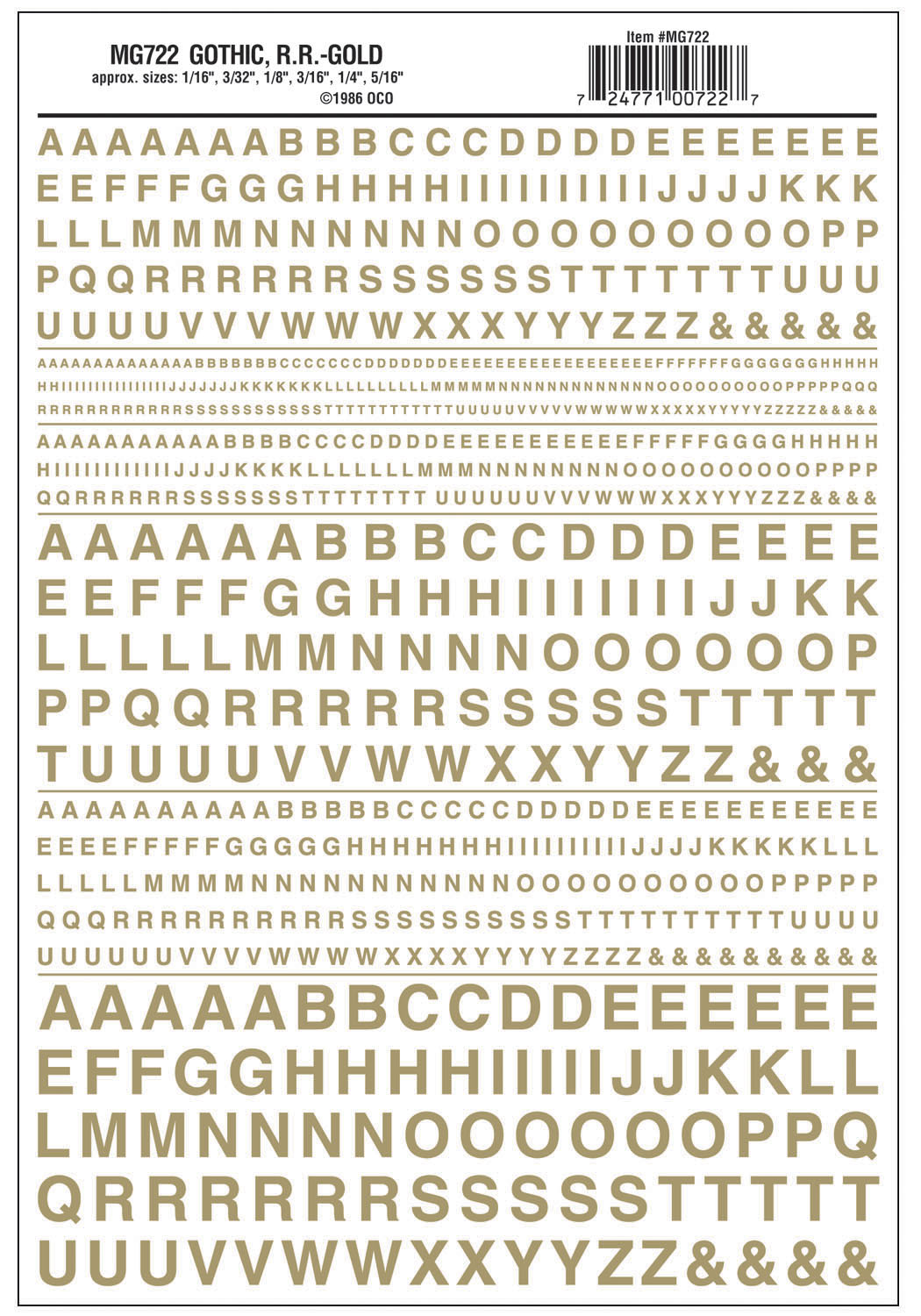 WMG722 Gotische Buchstaben, gold