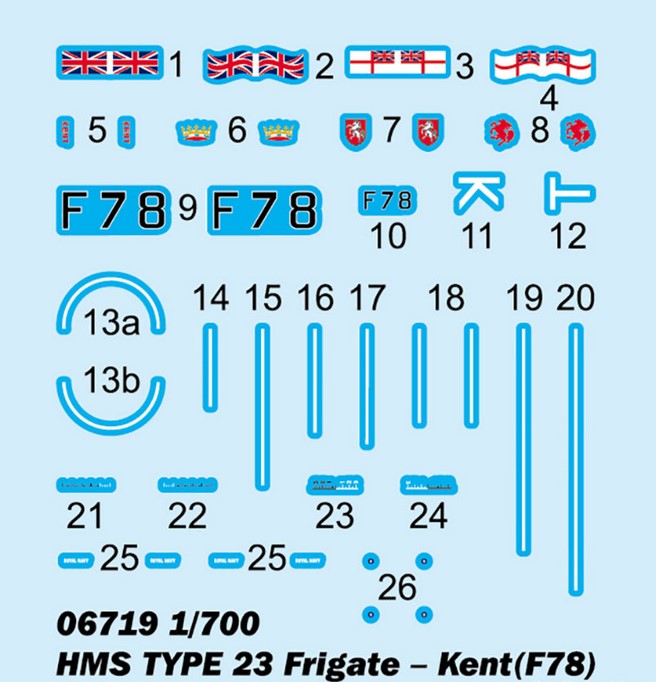 Trumpeter 756719 HMS Kent - Typ 23 Fregatte