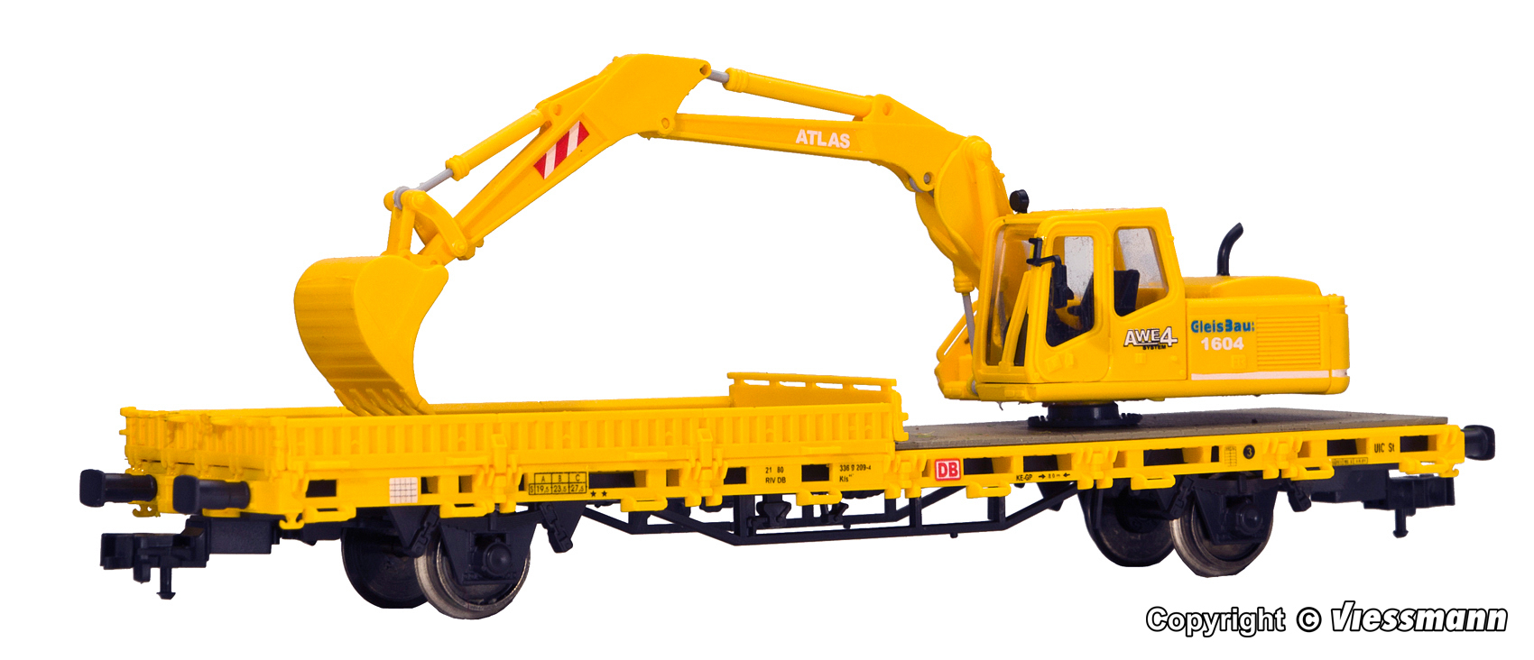 Kibri 26250 Niederbordwagen mit Atlas Bagger