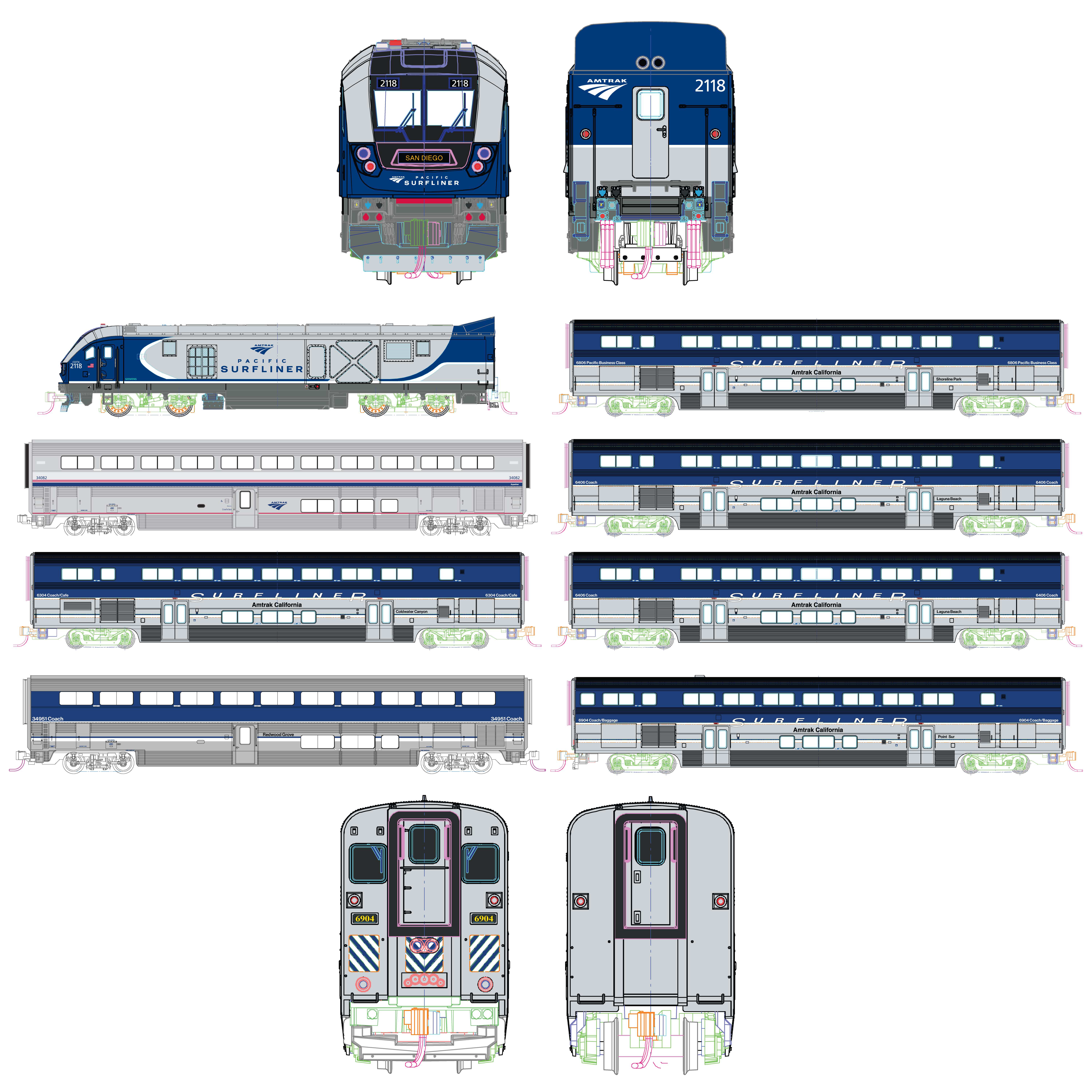 106-9010-1 Amtrak Surfliner Zugset 8-tlg Ep.6