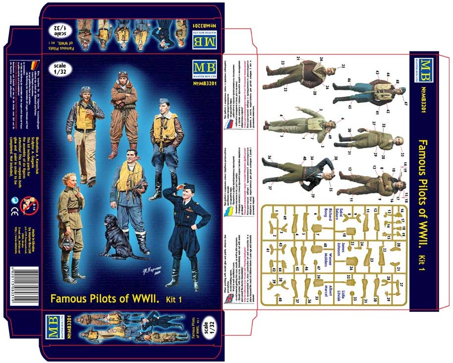 Master Box Ltd. MB3201 Famous pilots of WW II kit 1