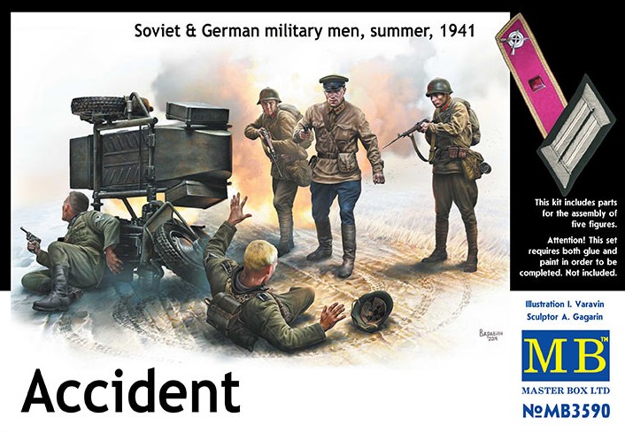 MB3590 Accident Soviet & German Military Men