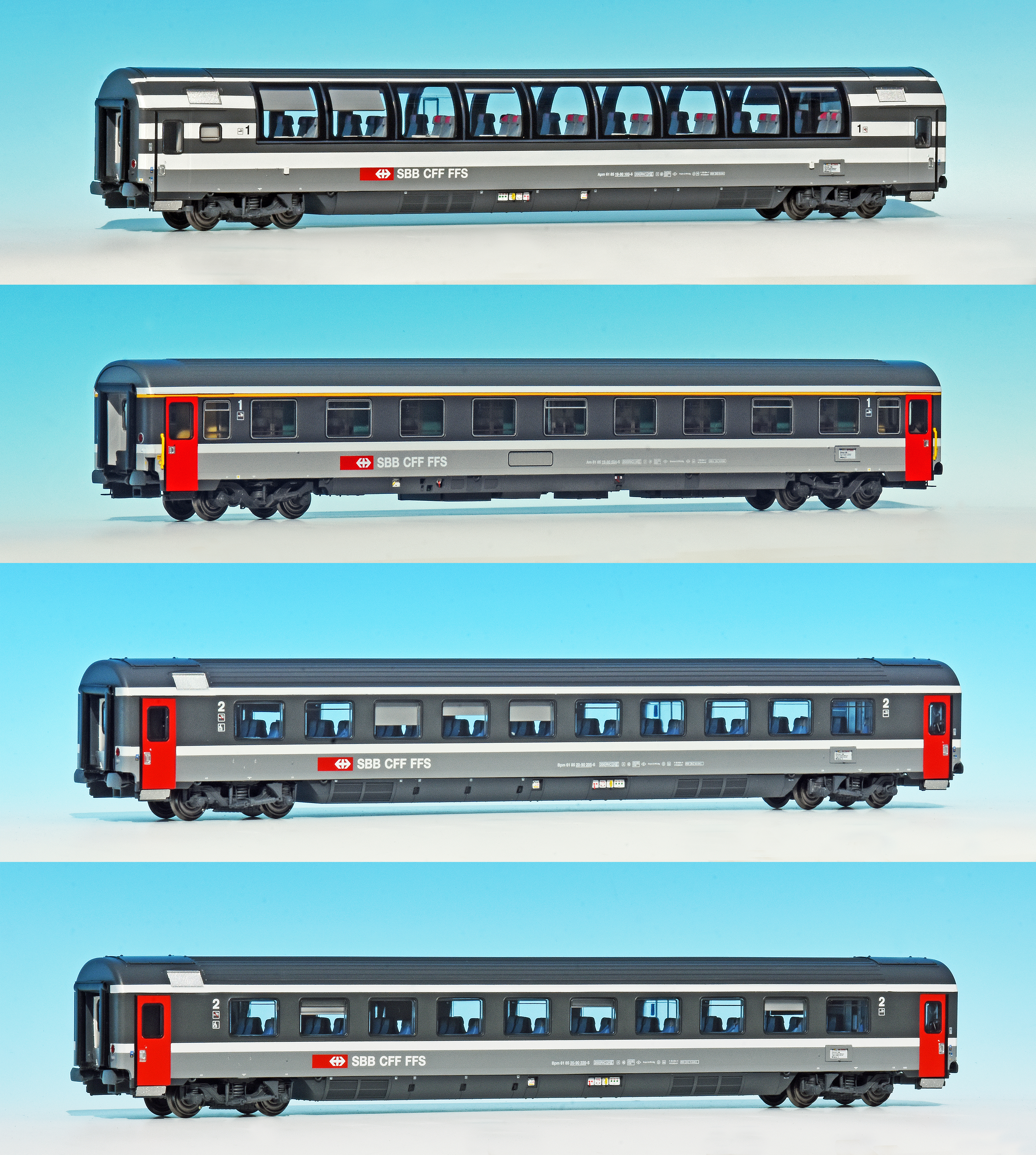 PI9708 SBB Reisezugwagen-Set EC51/56 4-tlg Ep.4