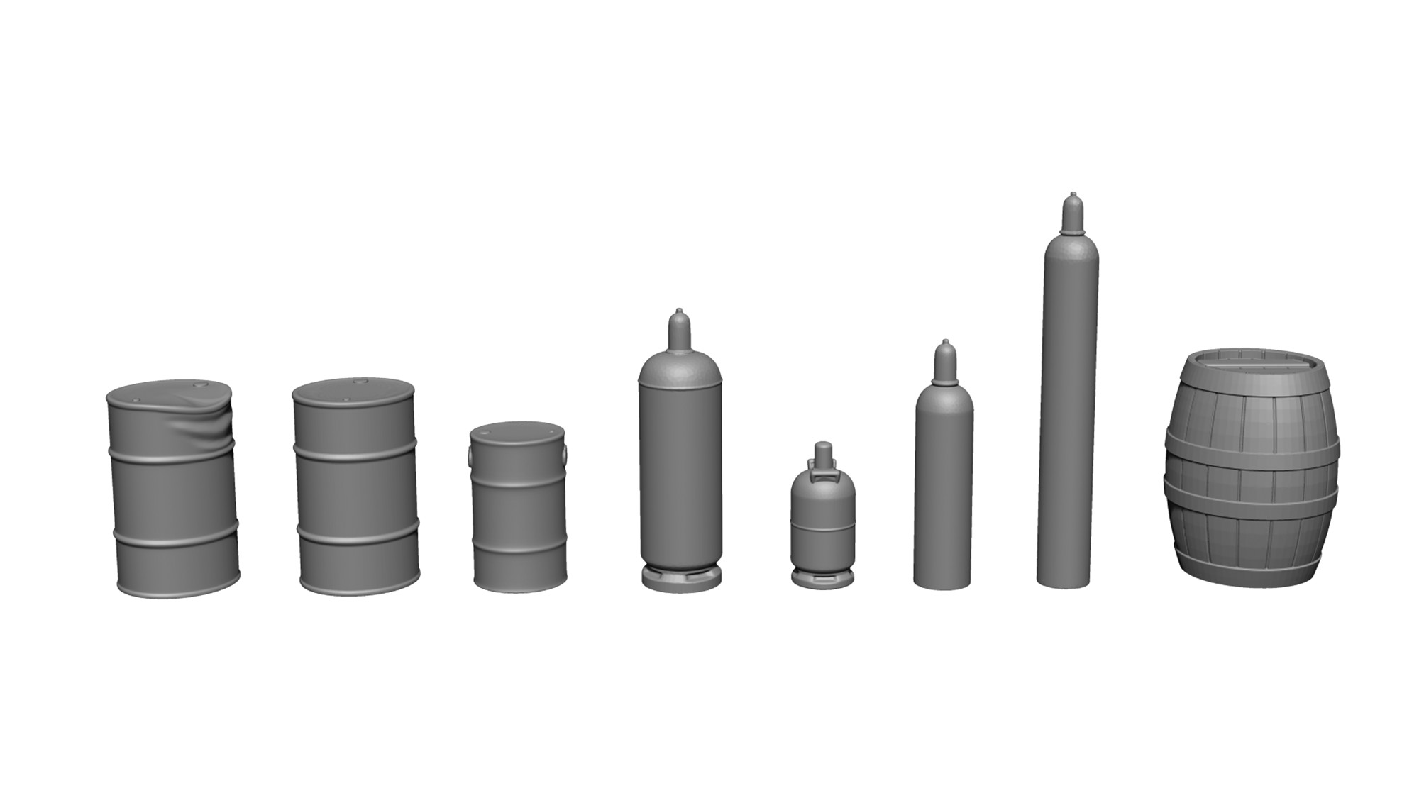 16413 3D-Kit Ladegüter-Set Fässer Gasflaschen