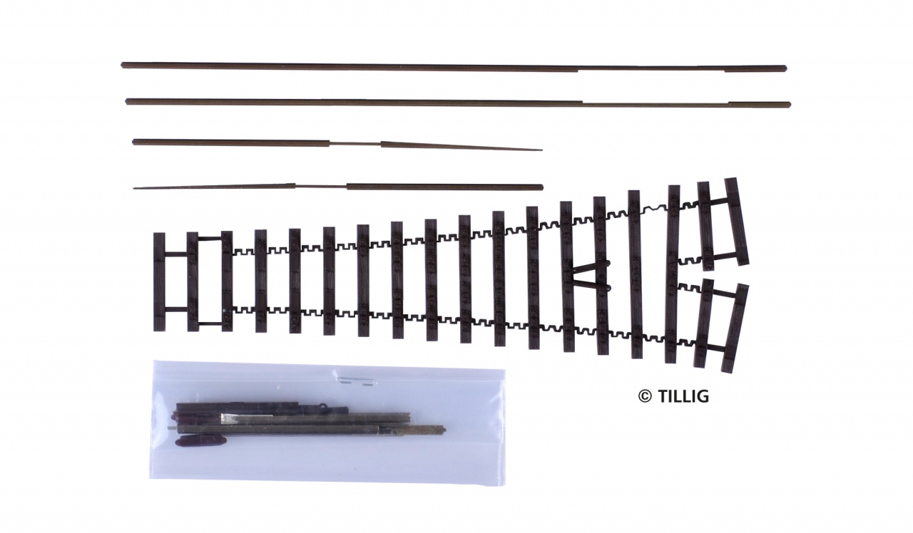 85640 Bausatz Weiche H0m rechts/links 18°