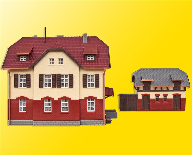 Kibri 37112 Eisenbahnergebäude mit Nebengebäude