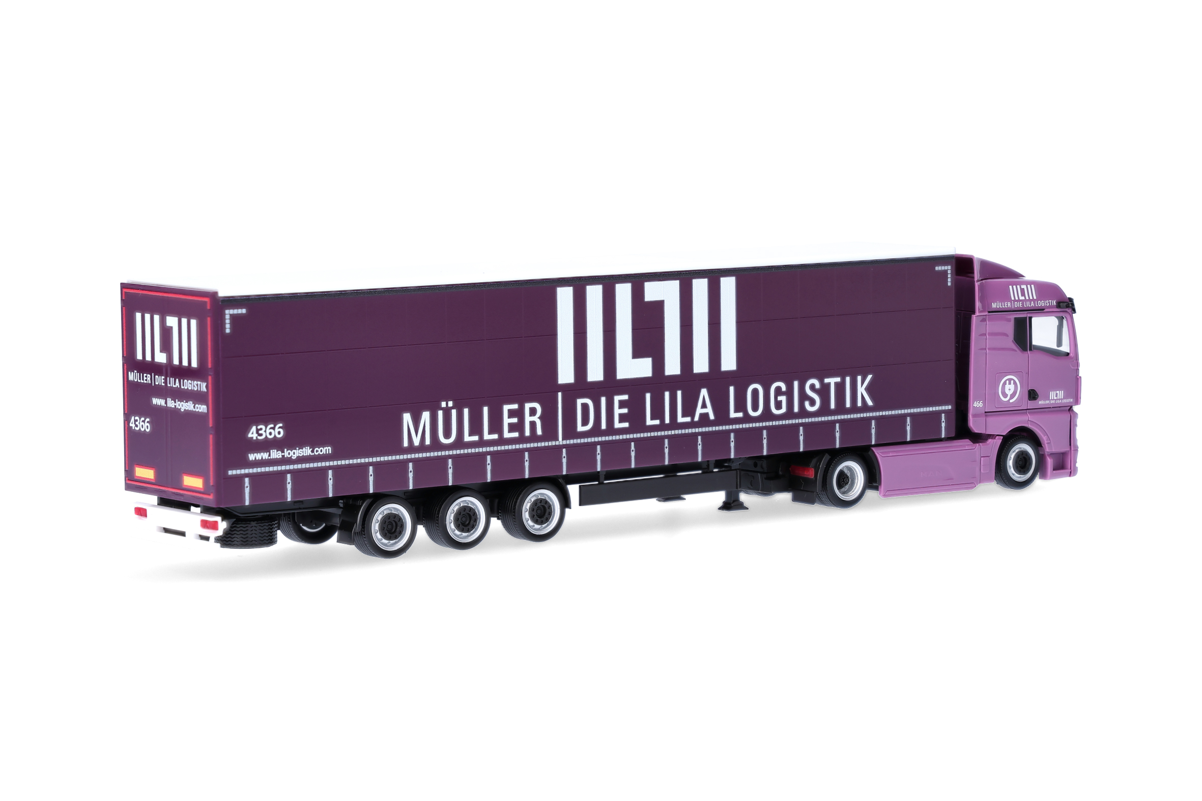 Herpa 320801 MAN eTGX GM Volumen-SZ Die lila Logistik