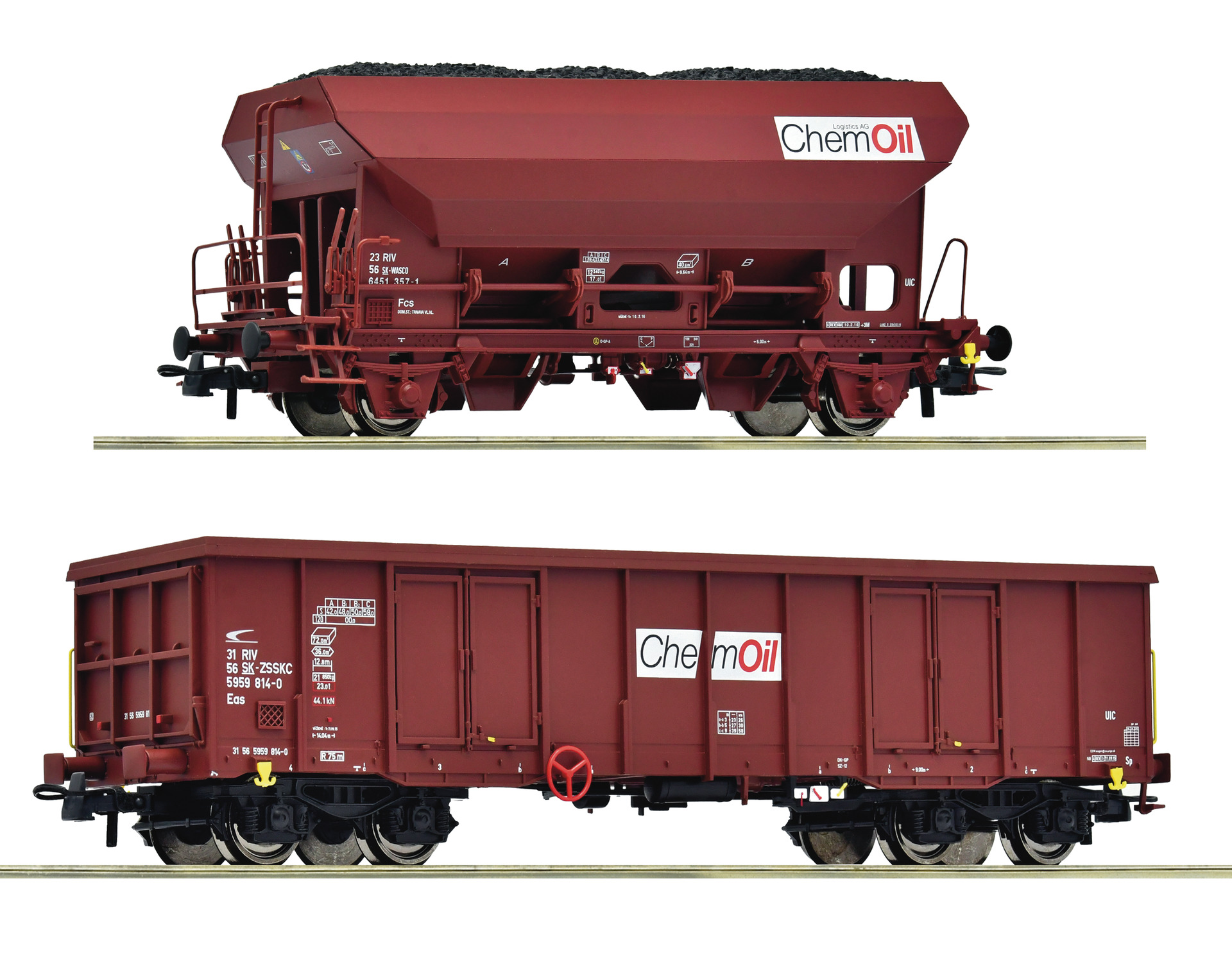 Roco 6600221 Chemoil 2er Set Güterwagen Ep.6