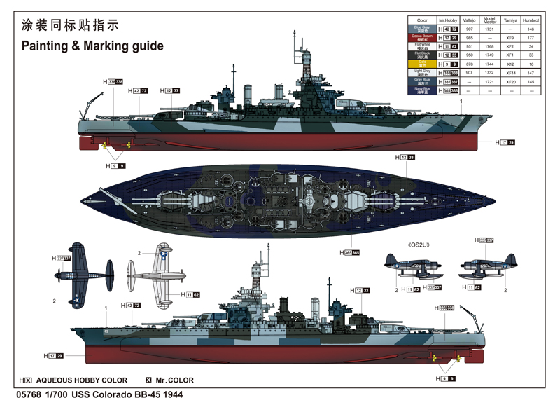 Trumpeter 755768 USS Colorado BB-45 1944