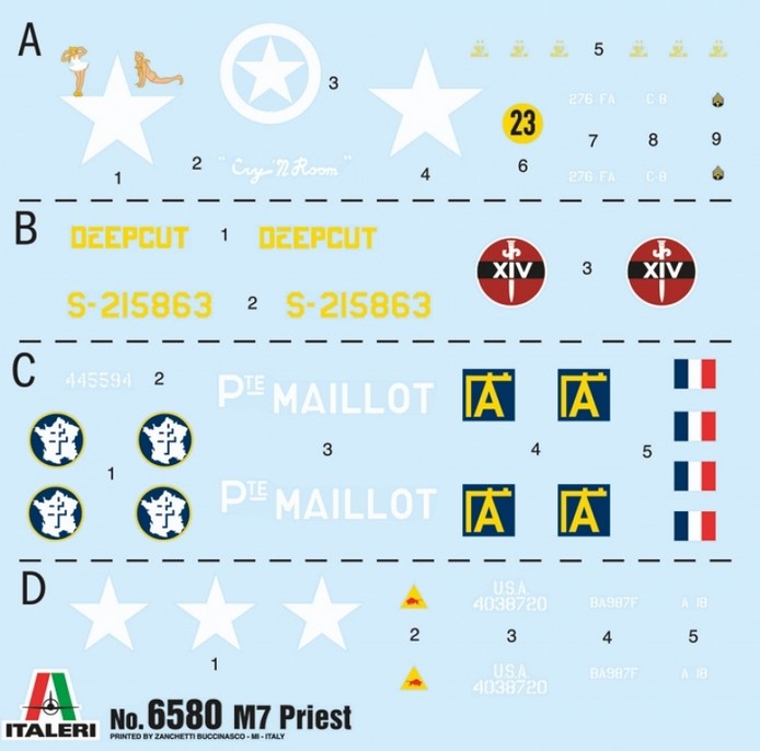 Italeri 6580 US M-7 Priest Howitzer Self-Prop