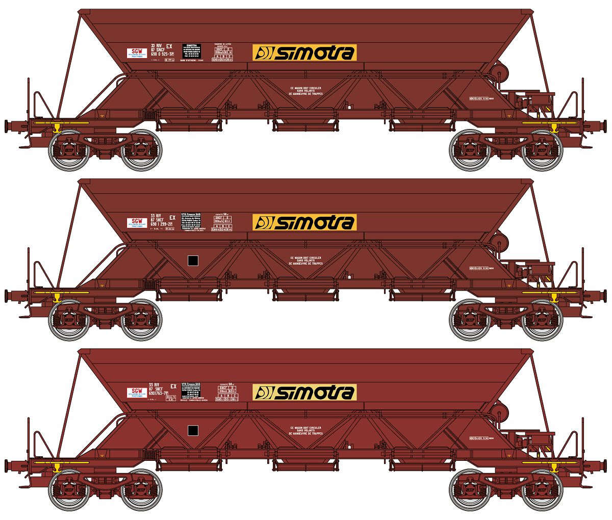REE Modeles NW-269 SNCF Selbstentladewagen-Set 3-tlg. Ep.5