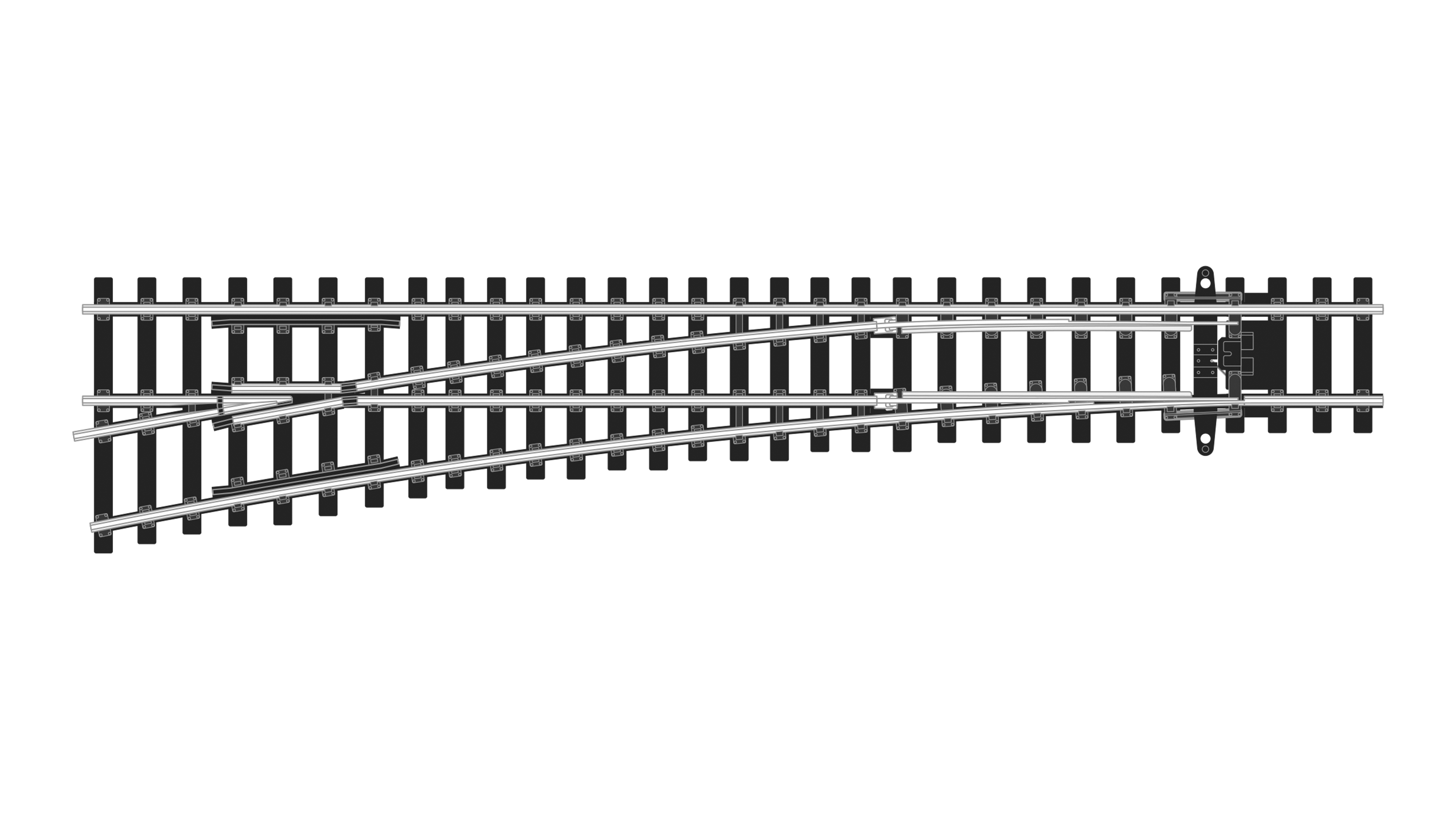 SLU1296 C55 Weiche links, L180mm, R922,6mm, 11,