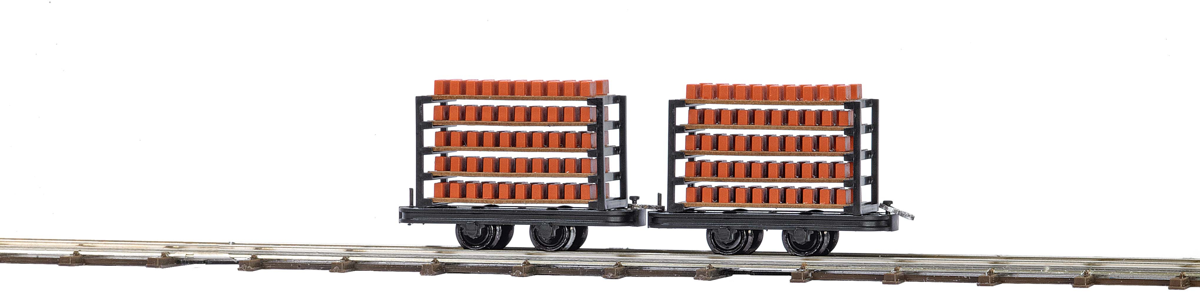 12203 Feldbahn Ziegeltransportwagen 2 St.