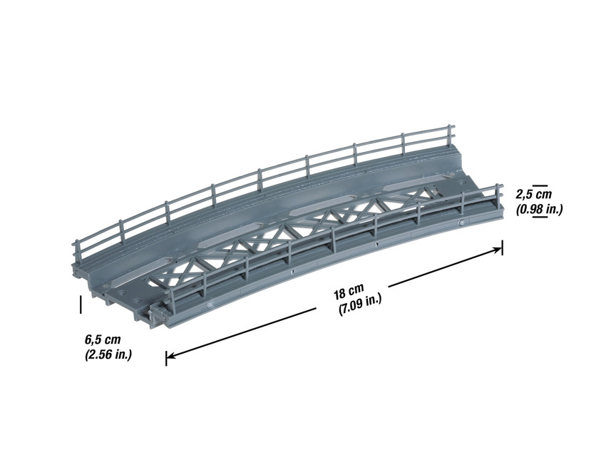 21350 Brücken-Fahrbahn gebogen, 18 cm
