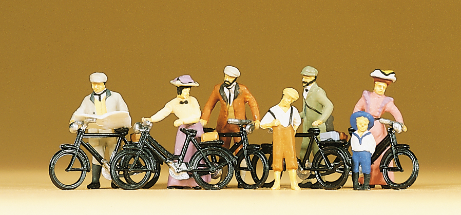Preiser 12129 Stehende Radfahrer. Um 1900