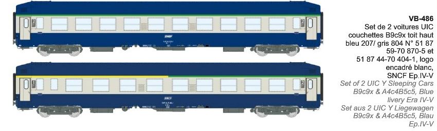 VB-486 SNCF Schlafwagen-Set 2-tlg. UIC Ep.4/5