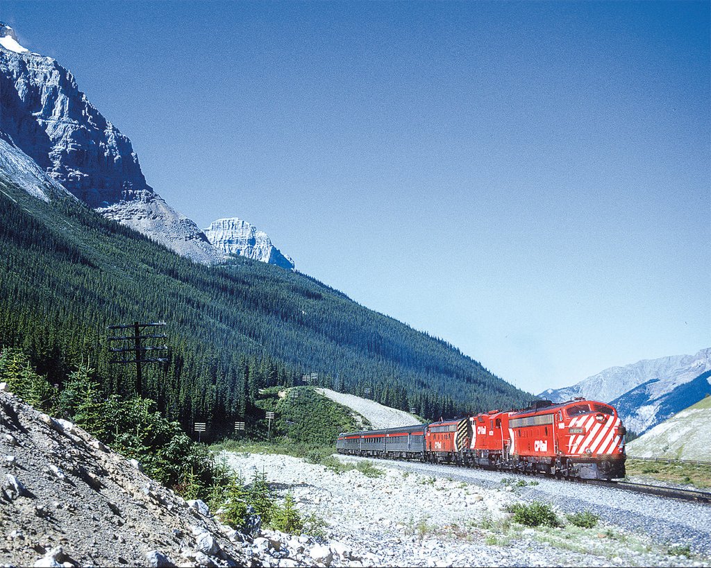 Morning Sun 5747 Canadian Pacific Thru the Rockies