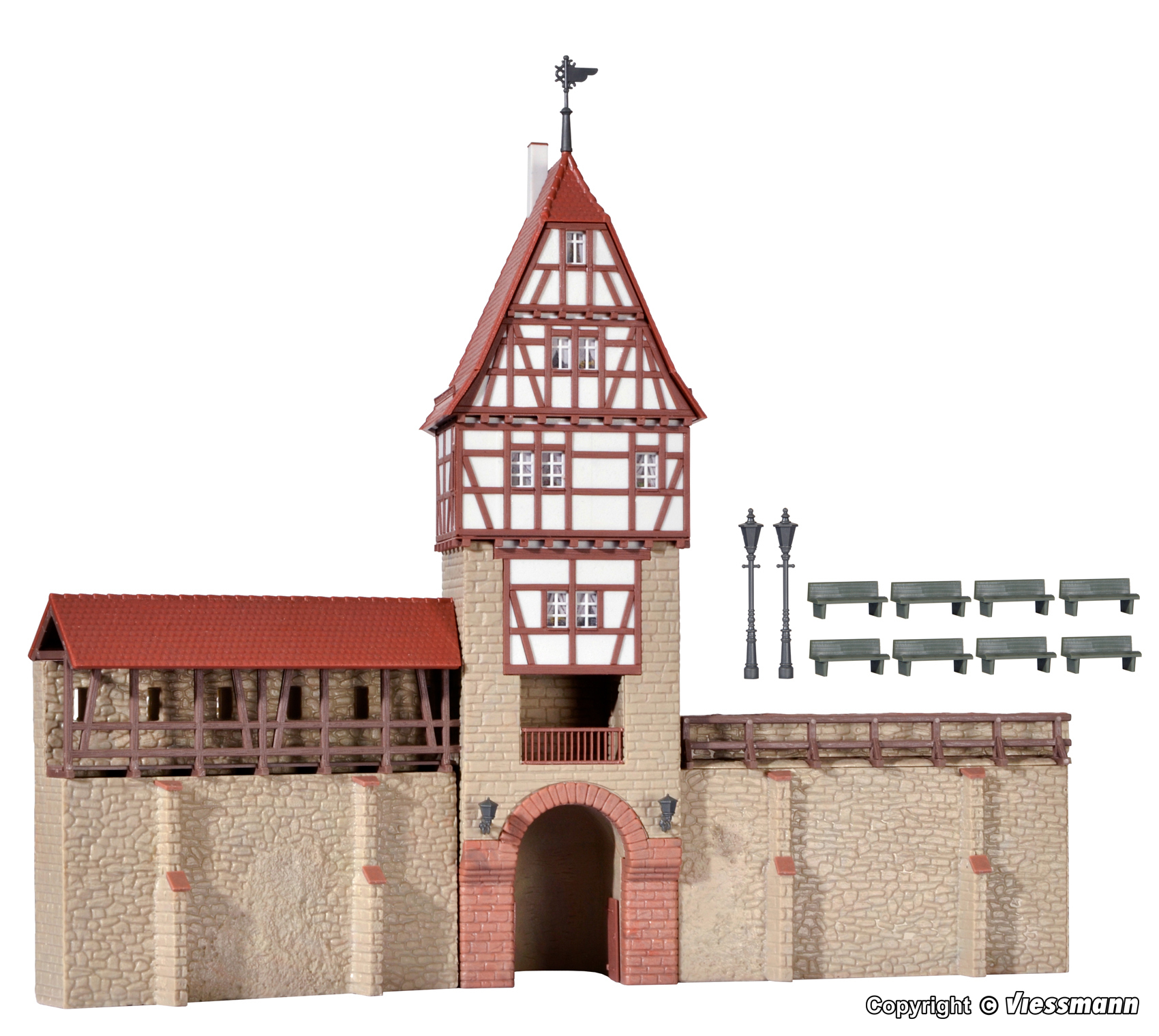 Kibri 38914 Stadtmauer mit Fachwerkturm in Weil