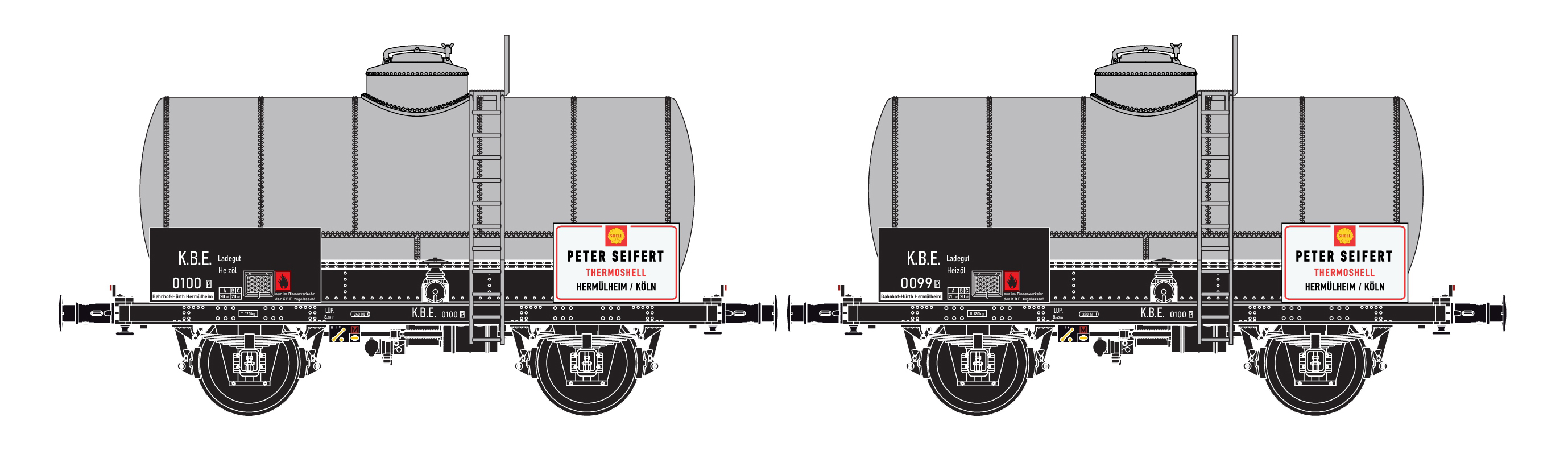 90032 KBE SHELL Kesselwagen-Set 2-tlg. Ep.3