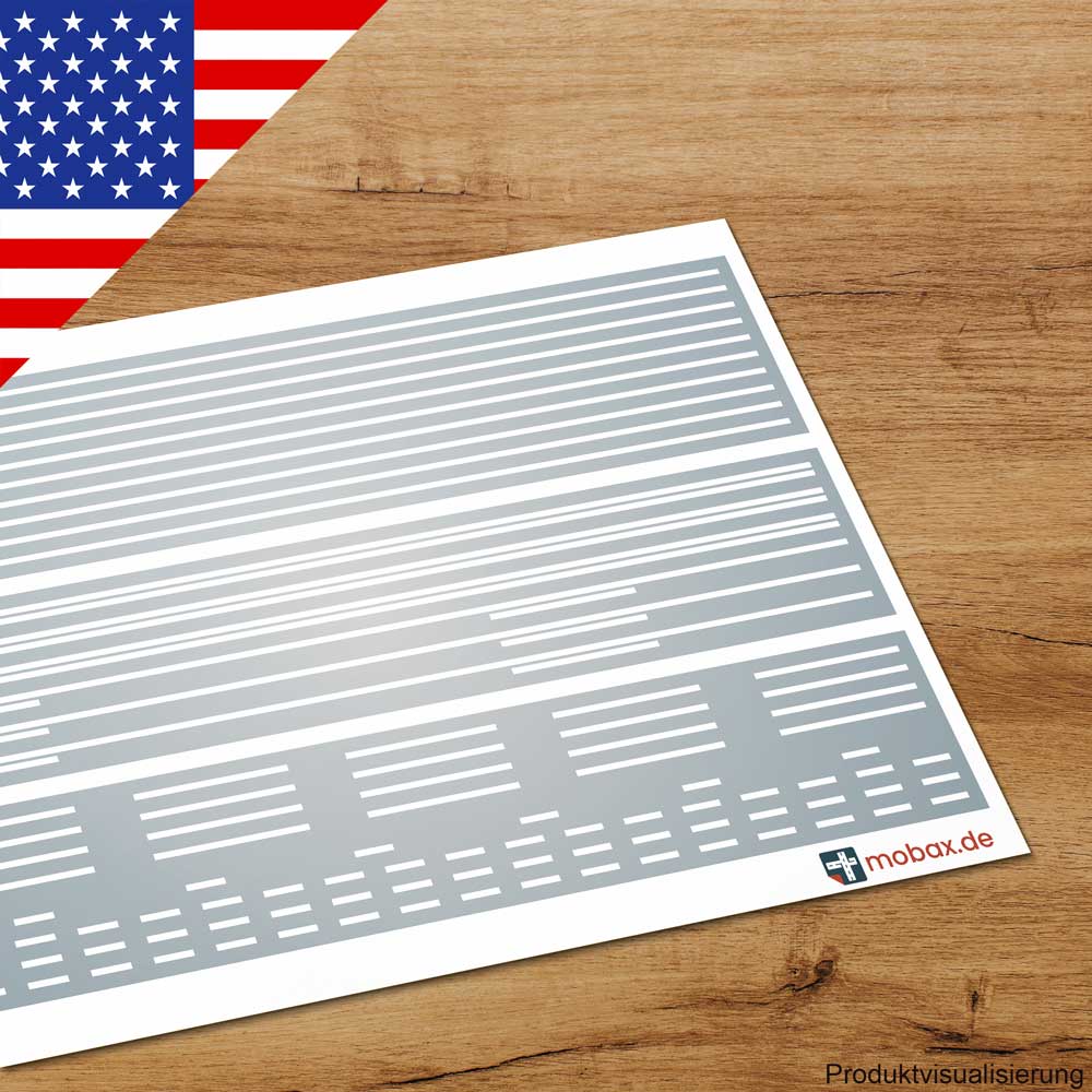 Mobax US-W-03-H0 Linien-Set #1 weiß (USA)