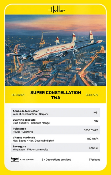 Heller 82391 L-1049G Super Constellation TWA