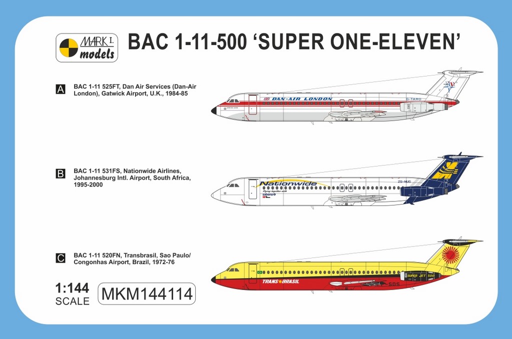 Mark 1 MKM144114 BAC 1-11-500 Dan-Air Nationwide