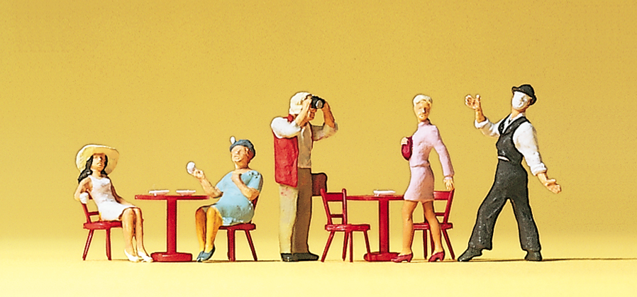 10348 Pantomime, Gäste im Straßencafe