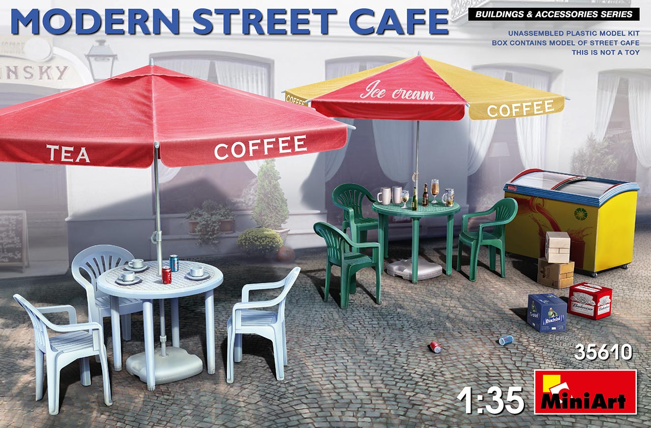 35610 Modernes Straßencafe