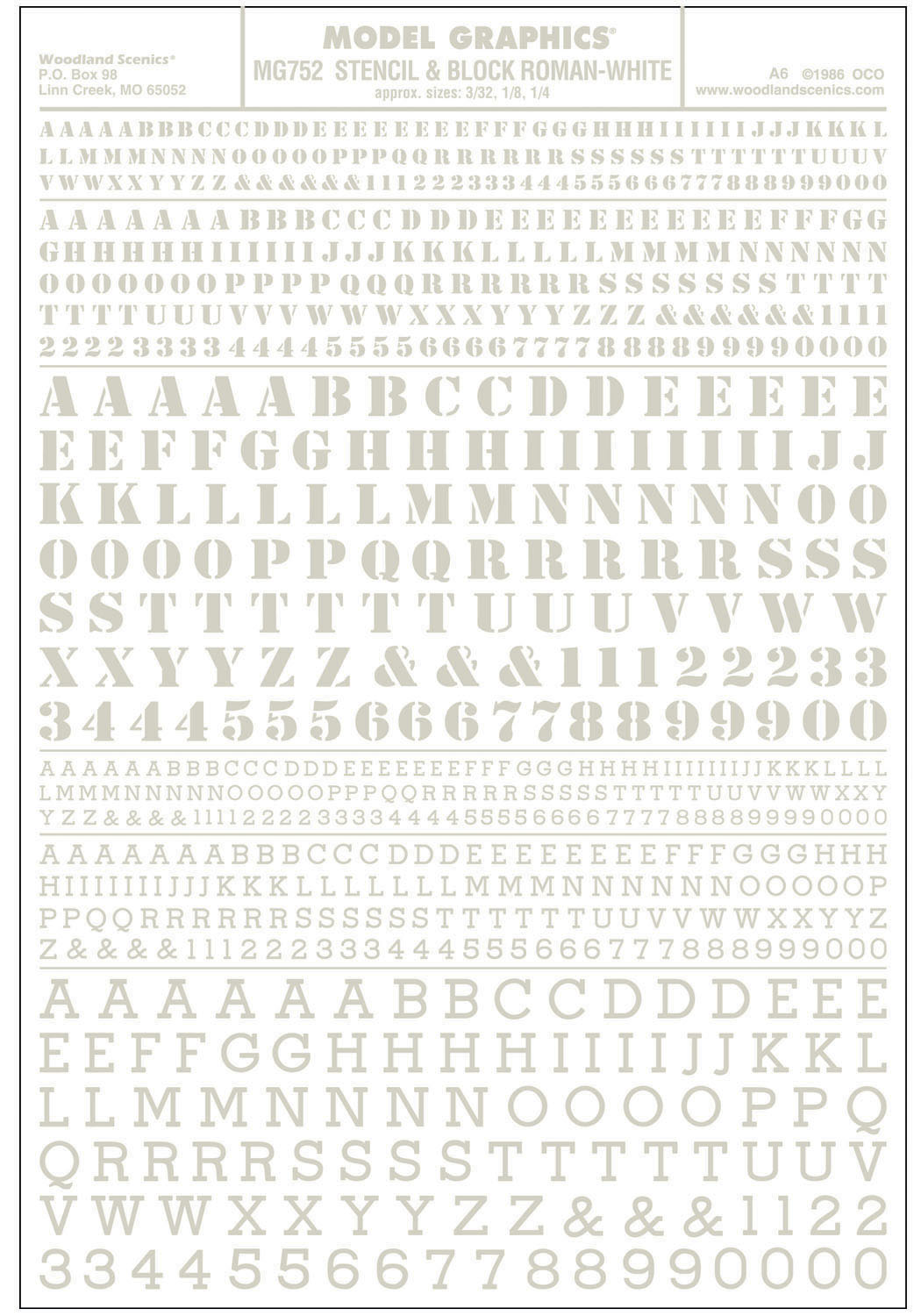 WMG752 Buchstaben, Schablonen & Blockschrift