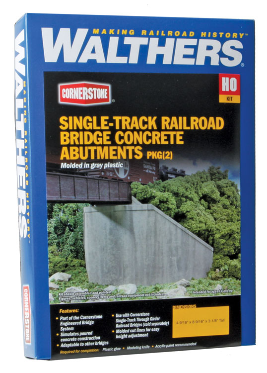 Walthers 4551 Sngl-Trk Cncrt Abtmnts 2/